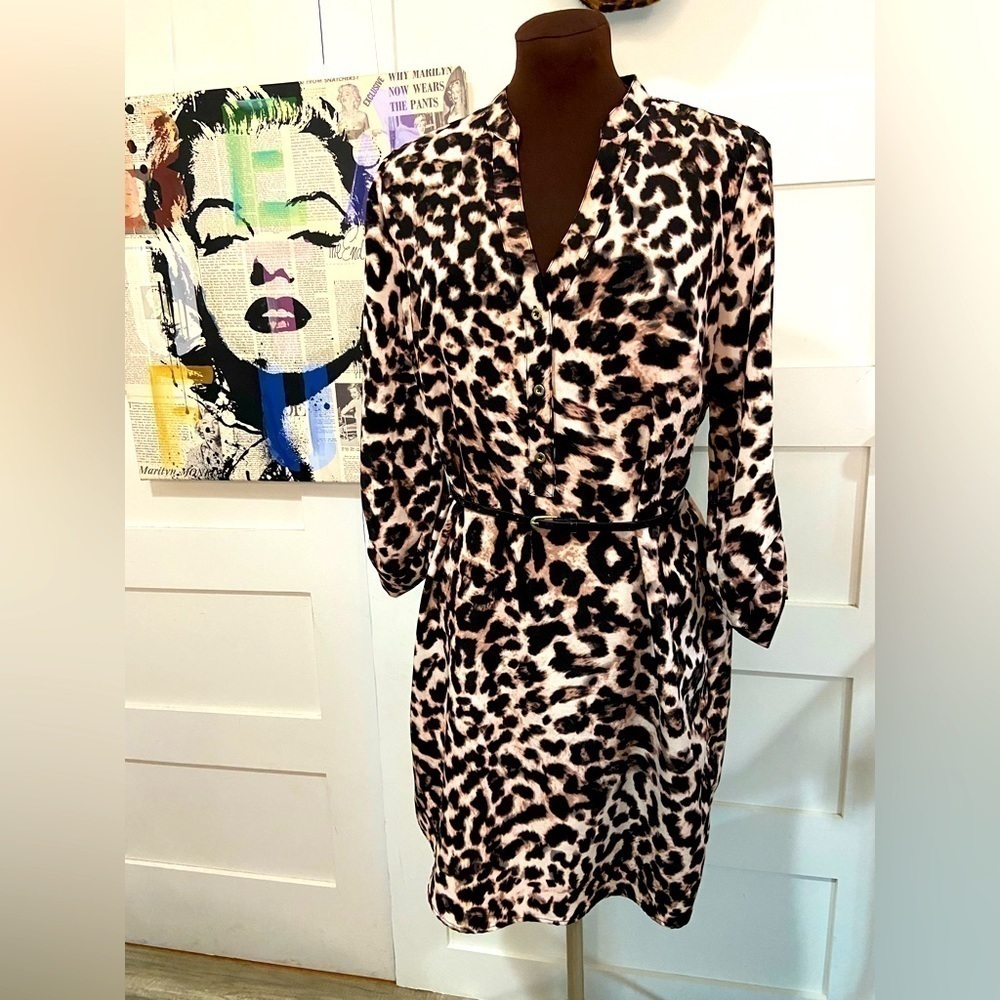 The Limited Silky Shirt Dress W/Belt Size Large